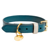 COLLAR DE CUERO NAVY/TAUPE