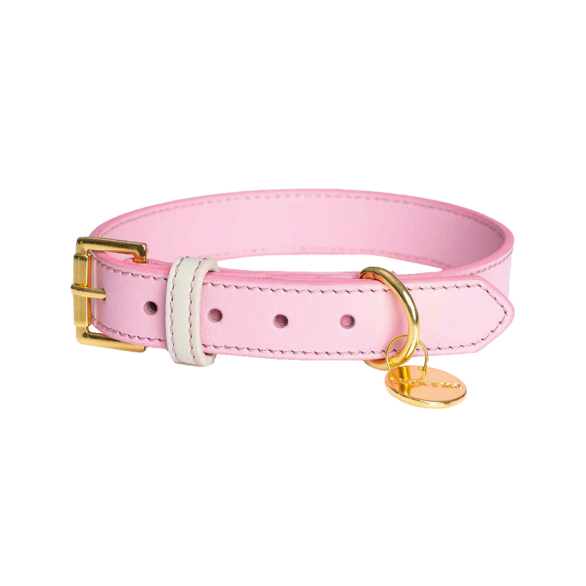 COLLAR DE CUERO PINKBLUSH/CREAM