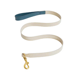 CORREA DE CUERO TAUPE/NAVYBLUE