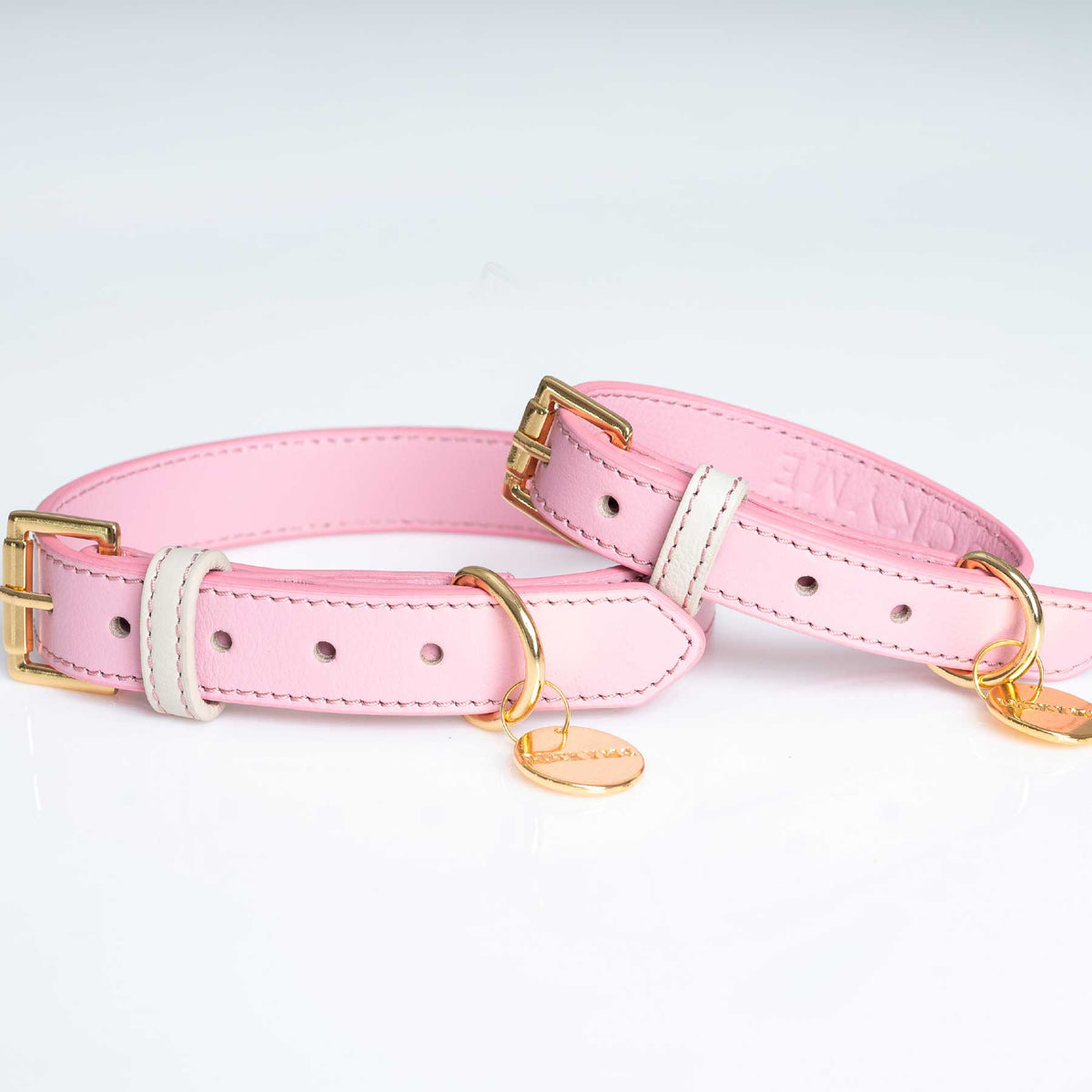 COLLAR DE CUERO PINKBLUSH/CREAM