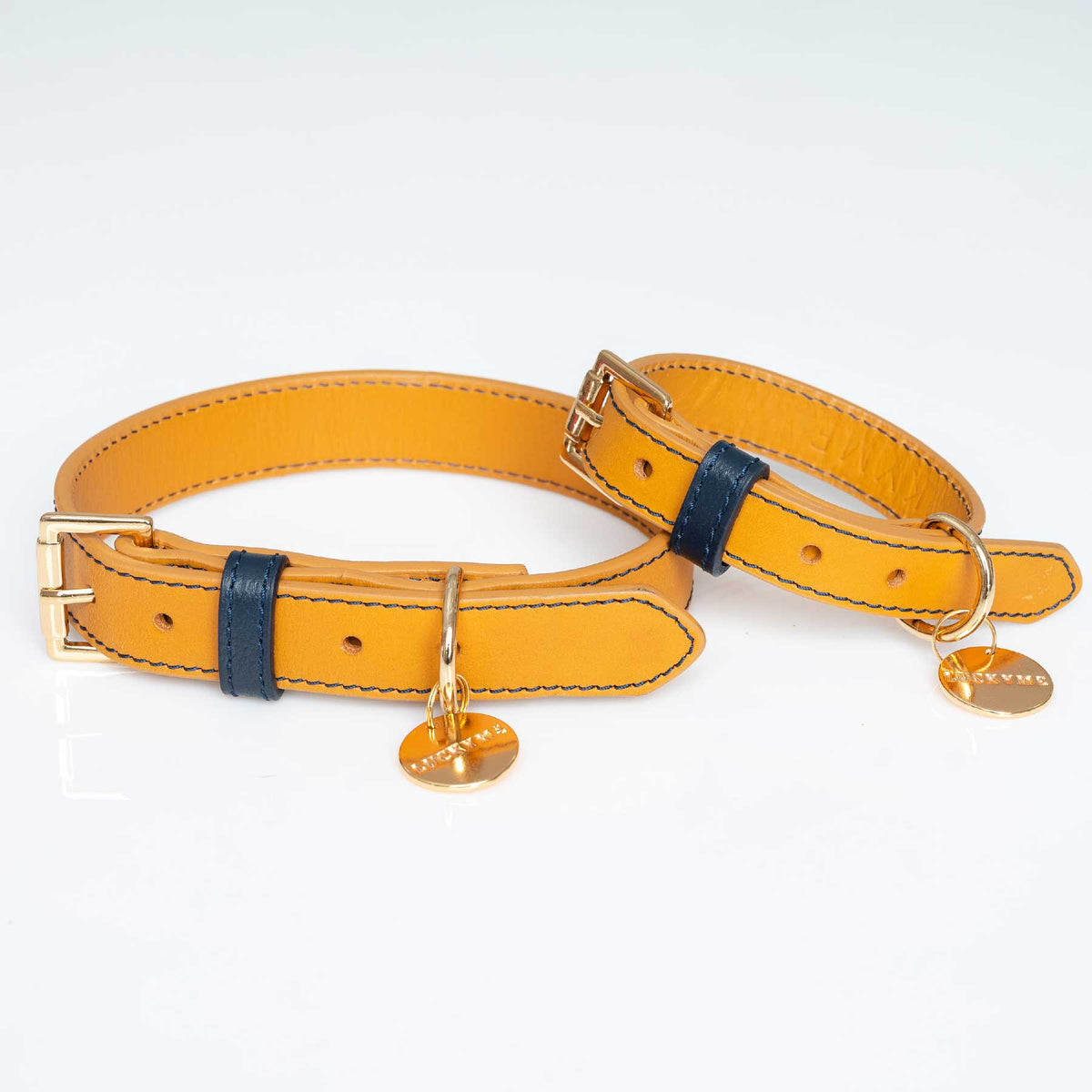 COLLAR DE CUERO COCONUT/BLUEBERRY